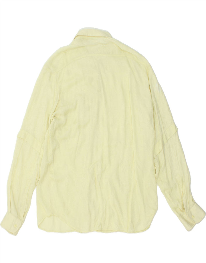 BENETTON Mens Slim Shirt XL Yellow Vintage Benetton and Second-Hand Benetton from Messina Hembry 