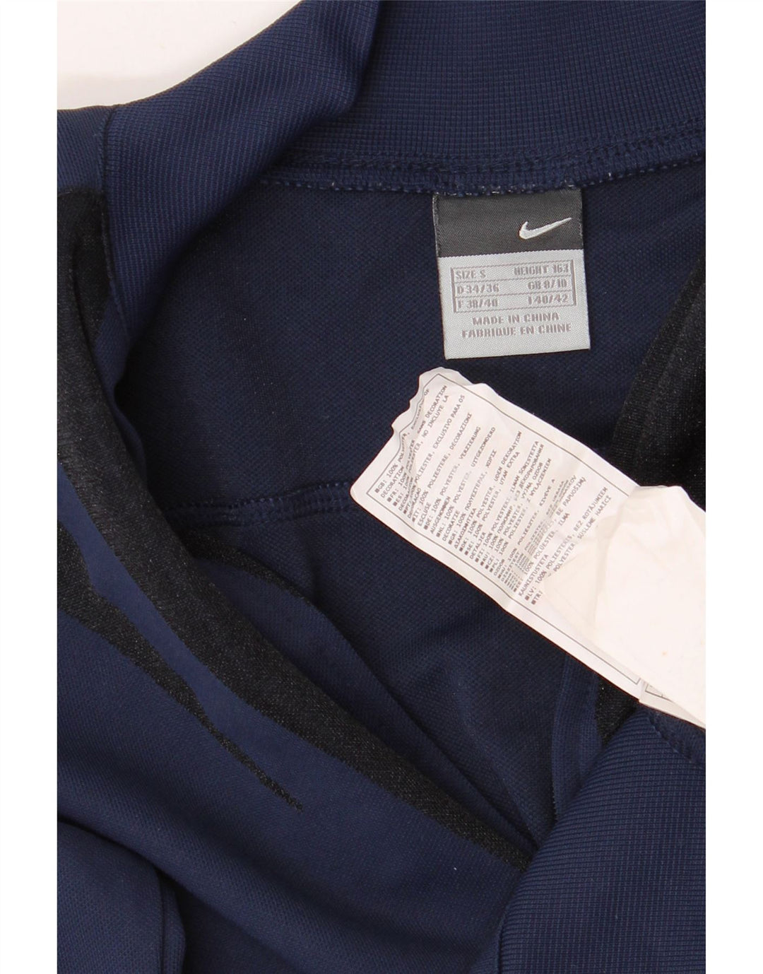 Nike Womens Crop Tracksuit Top Jacket UK 8/10 Small Navy Blue Striped