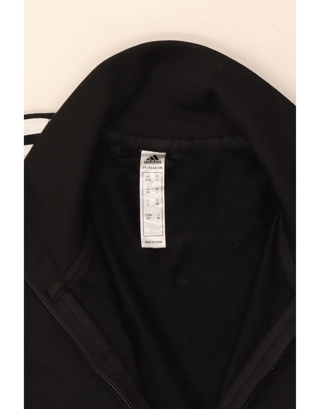 ADIDAS Mens Tracksuit Top Jacket UK 36/38 Small Black Polyester