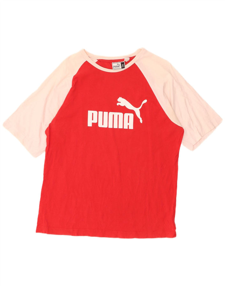 PUMA Womens Graphic T-Shirt Top UK 18 XL Red Colourblock