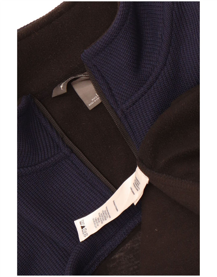 Eddie Bauer Mens Tracksuit Top Jacket Large Navy Blue Colourblock Polyester