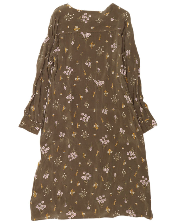 Marks & Spencer Womens Per Una Long Sleeve Shift Dress UK 14 Large Green