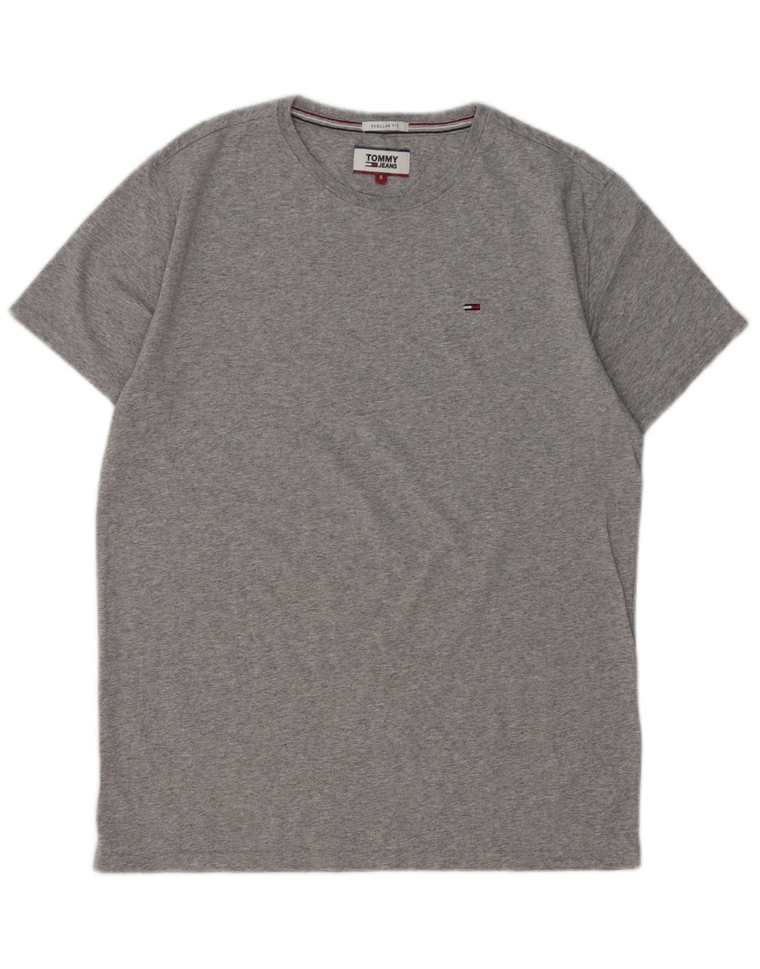 TOMMY HILFIGER Mens Regular Fit T-Shirt Top Small Grey Cotton