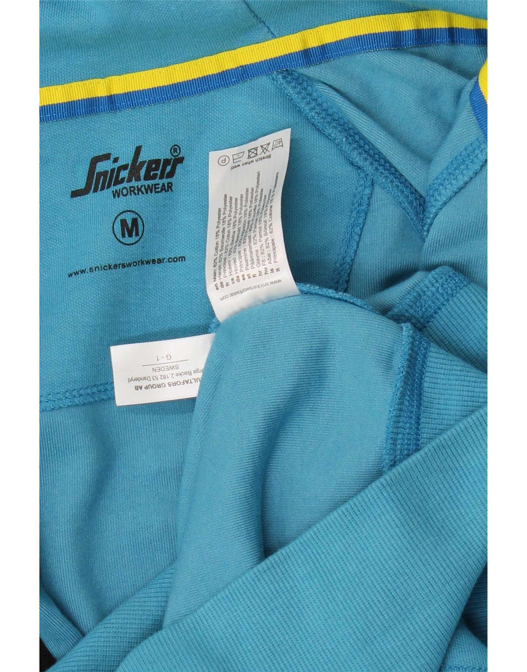 Snickers Mens Graphic Zip Hoodie Sweater Medium Blue Cotton