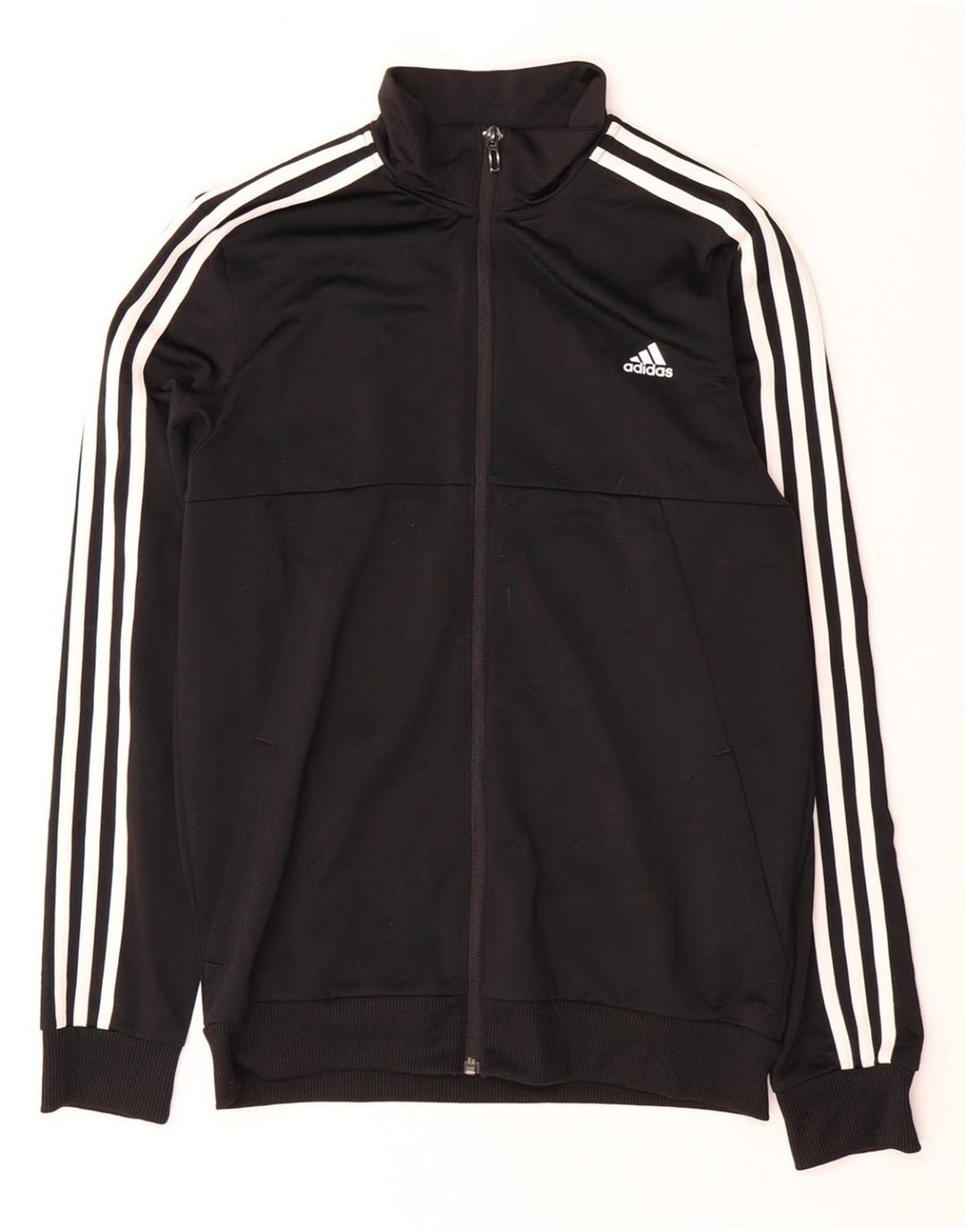 ADIDAS Boys Climalite Tracksuit Top Jacket 15-16 Years Black Polyester