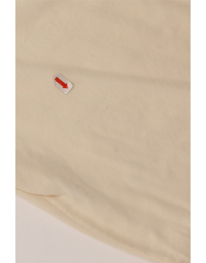 Vintage Womens Short Sleeve Shirt Blouse UK 14 Medium Off White Silk