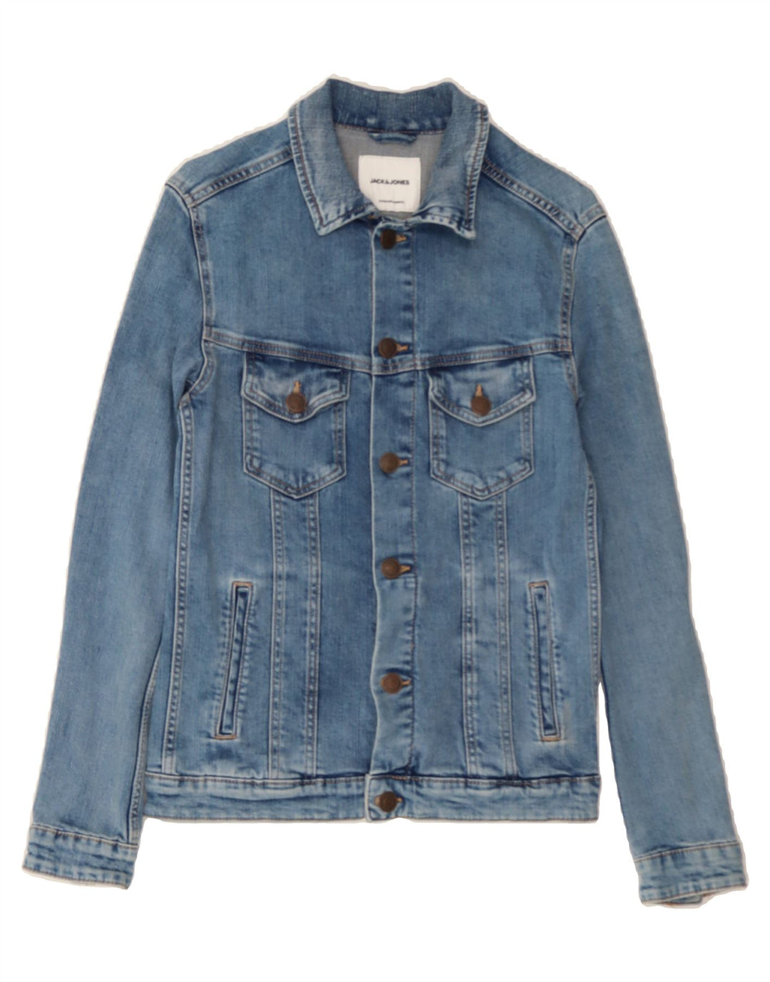 JACK & JONES Mens Denim Jacket UK 36 Small Blue Cotton Vintage Jack & Jones and Second-Hand Jack & Jones from Messina Hembry 