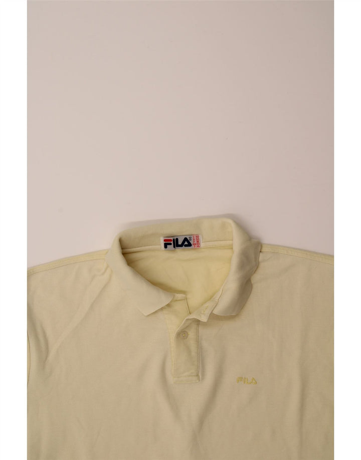 FILA Mens Polo Shirt IT 50 Medium Yellow Cotton Vintage Fila and Second-Hand Fila from Messina Hembry 