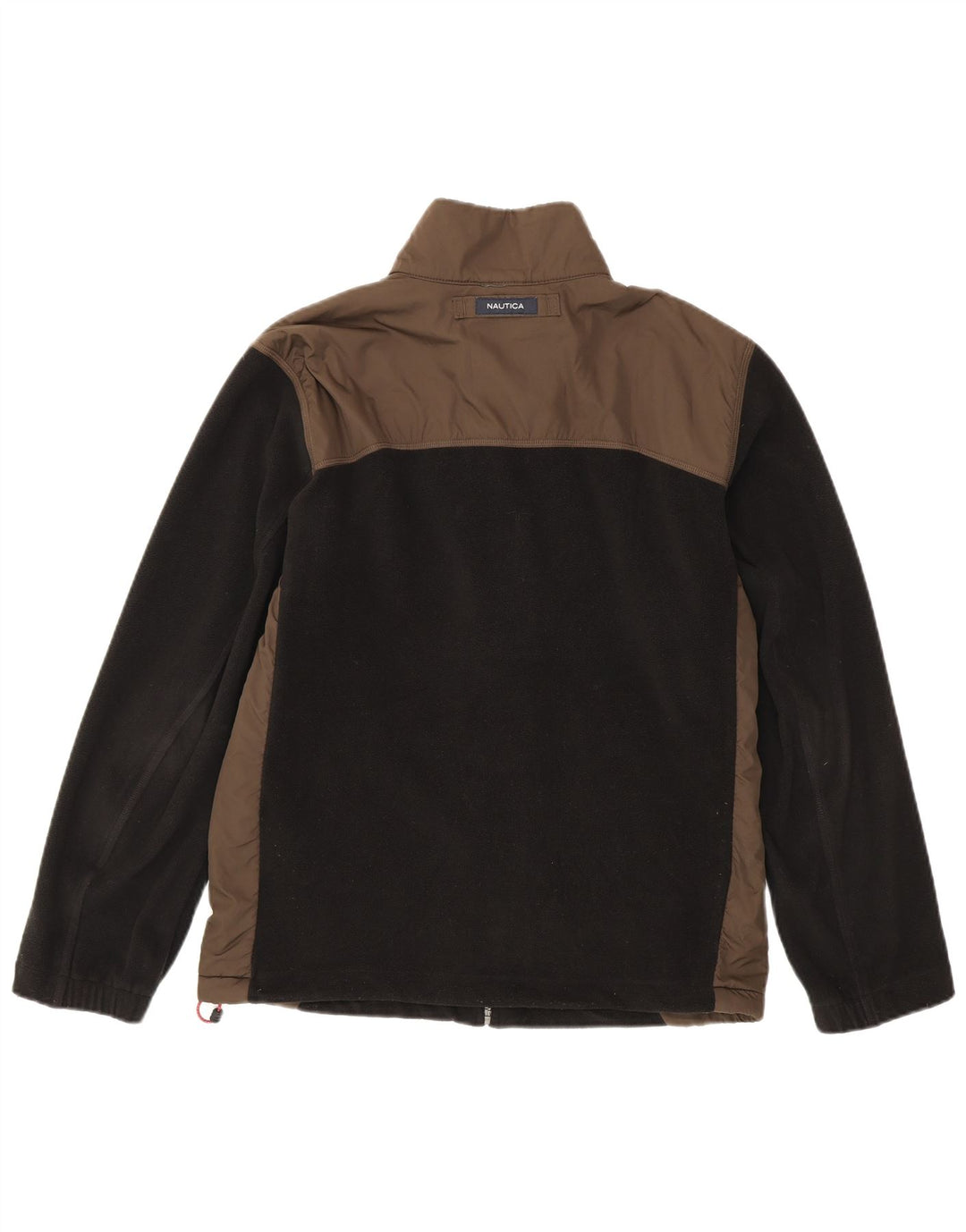 Nautica Mens Fleece Jacket UK 38 Medium Black Colourblock Polyester