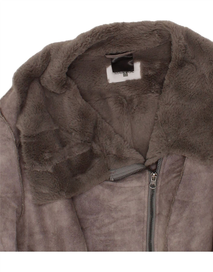 VINTAGE Womens Sherpa Jacket UK 16 Large Grey Vintage Vintage and Second-Hand Vintage from Messina Hembry 