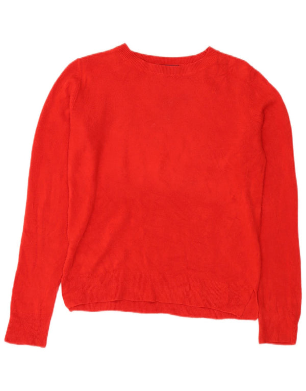 Marks & Spencer Womens Boat Neck Jumper Sweater UK 10 Small Red Acrylic