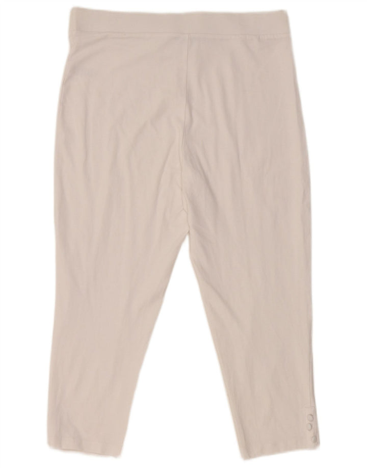 M&Co Womens Capri Leggings UK 14 Large White Cotton