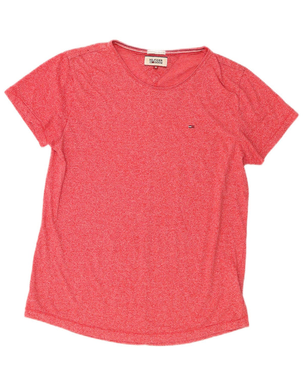 Tommy Hilfiger Womens T-Shirt Top UK 14 Medium Pink Flecked Polyester