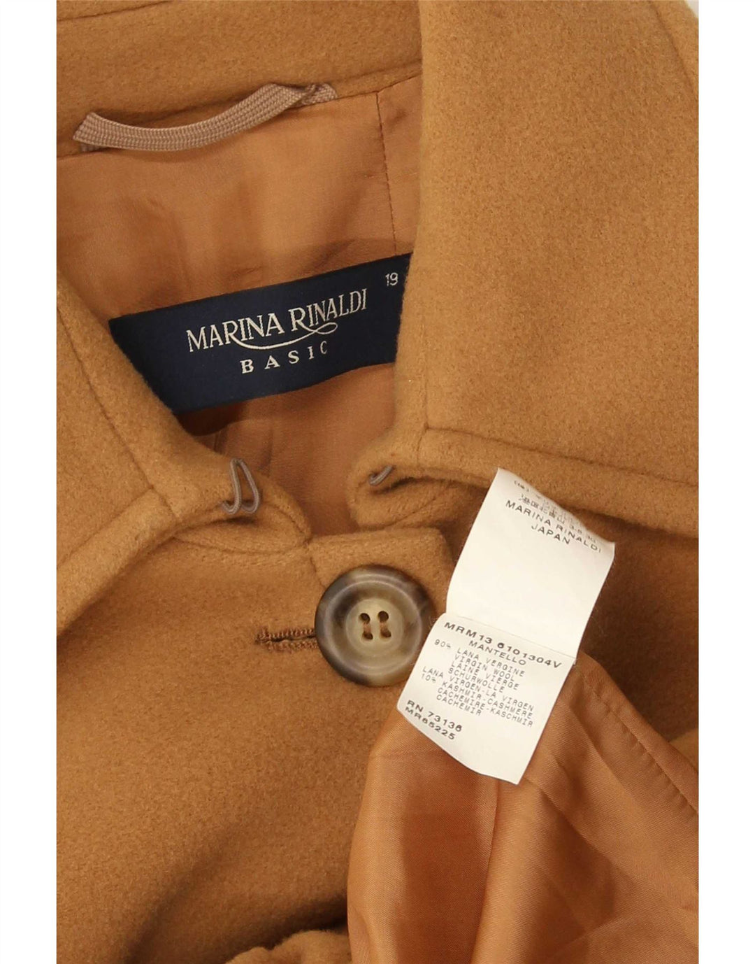 Marina Rinaldi Womens Oversized Overcoat Size 19 Small Brown Virgin Wool