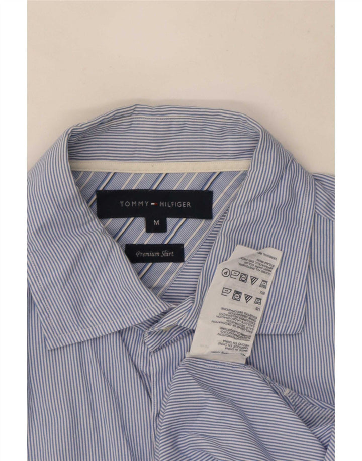 Tommy Hilfiger Mens Shirt Medium Blue Pinstripe Cotton