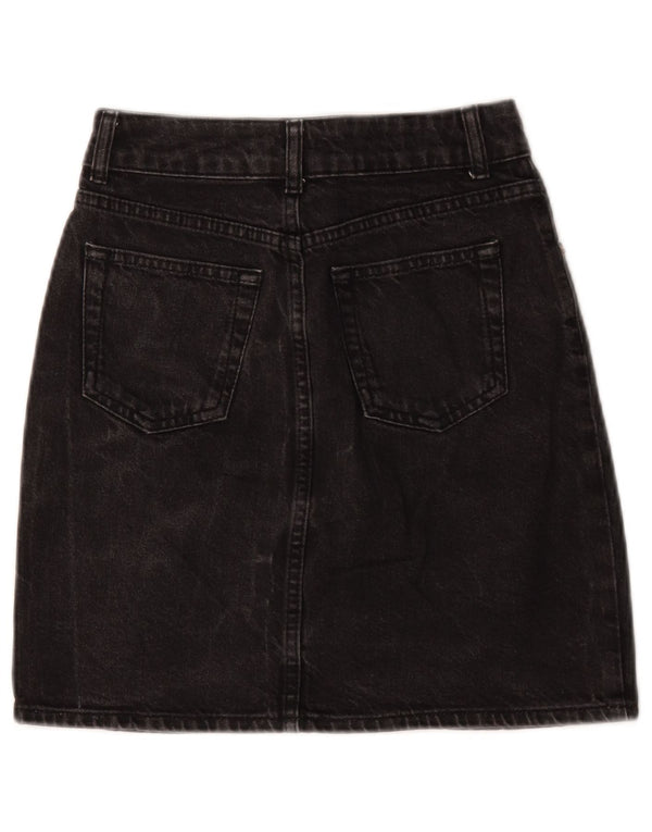 Topshop Womens Denim Skirt UK 6 XS W24  Black