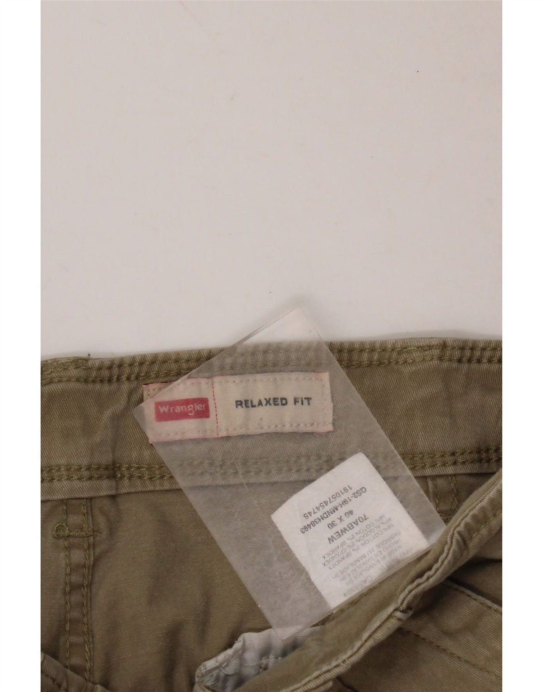 WRANGLER Mens Relaxed Fit Cargo Trousers W40 L30 Beige Cotton