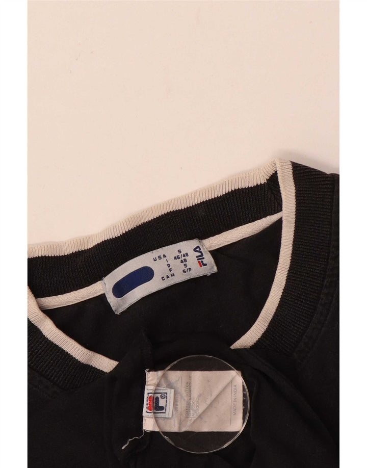 Fila Mens Graphic T-Shirt Top Small Black Cotton