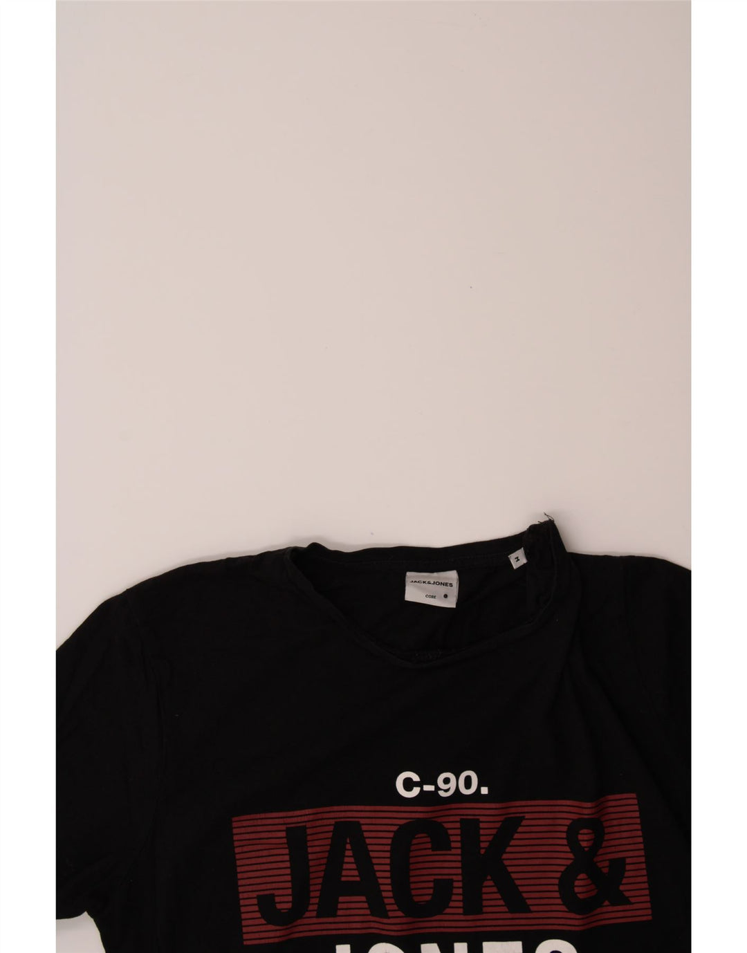 JACK & JONES Mens Graphic T-Shirt Top Medium Black Cotton Vintage Jack & Jones and Second-Hand Jack & Jones from Messina Hembry 