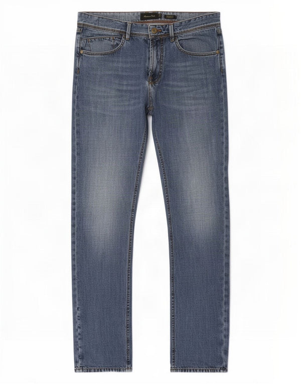 Massimo Dutti Mens Casual Fit Slim Jeans EU 42 Large W32 L33 Blue Cotton