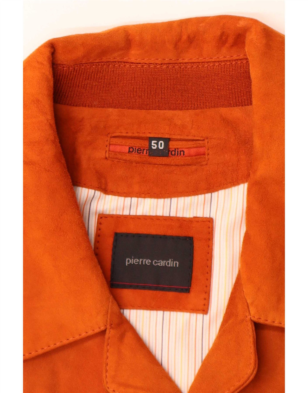 Pierre Cardin Mens Suede Jacket IT 50 Large Orange Leather