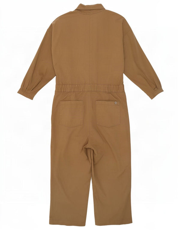 Massimo Dutti Womens Jumpsuit UK 12 Medium Beige Cotton