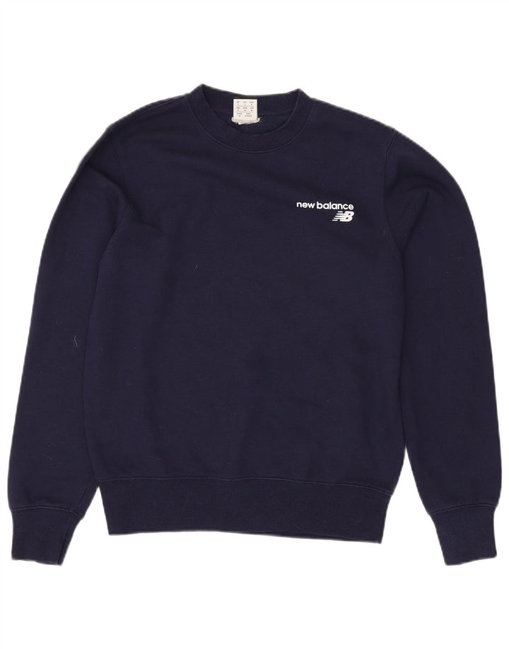 NEW BALANCE Mens Graphic Sweatshirt Jumper Small Navy Blue