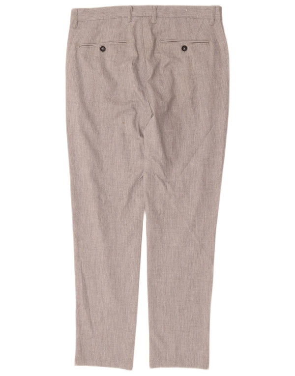 Zara Mens Slim Suit Trousers EU 40 Medium W31 L31 Grey Polyester