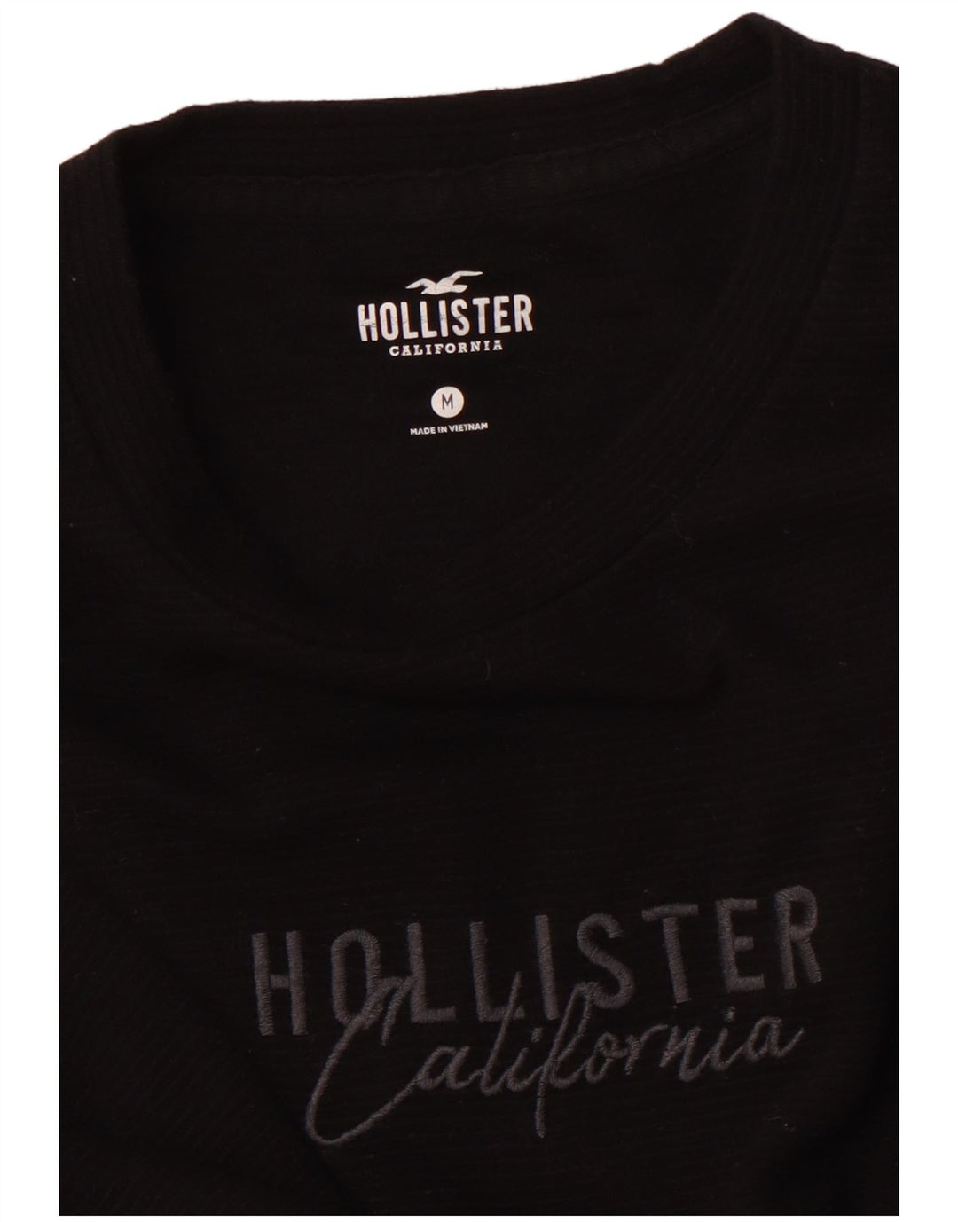 HOLLISTER Mens Graphic Top Long Sleeve Medium Black