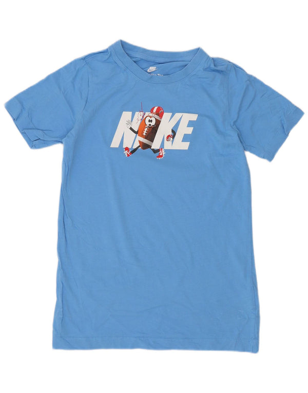 Nike Boys Regular Graphic T-Shirt Top 10-11 Years Medium Blue Cotton Sports