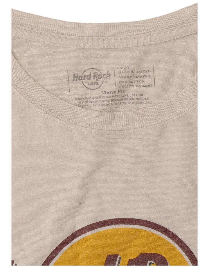 HARD ROCK CAFE Mens Venice Graphic T-Shirt Top Large White Cotton