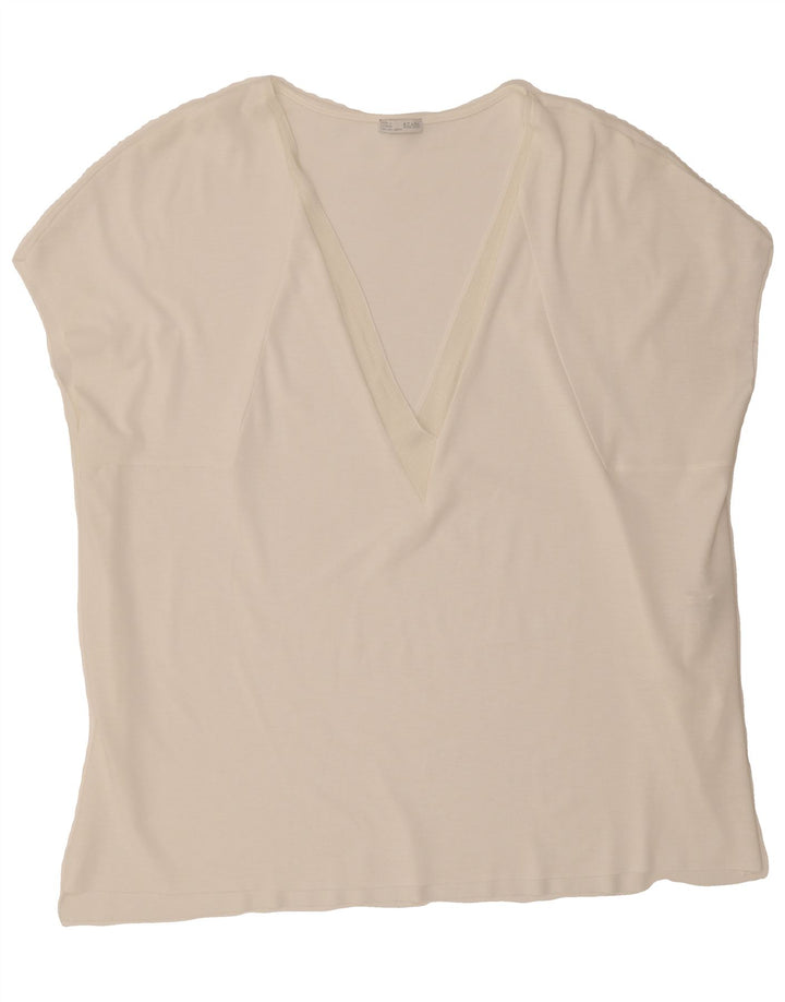 ZARA Womens Blouse Top UK 16 Large White Viscose Vintage Zara and Second-Hand Zara from Messina Hembry 