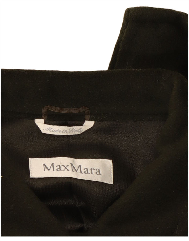 Max Mara Womens Oversized Double Breasted Coat UK 10 Small Green