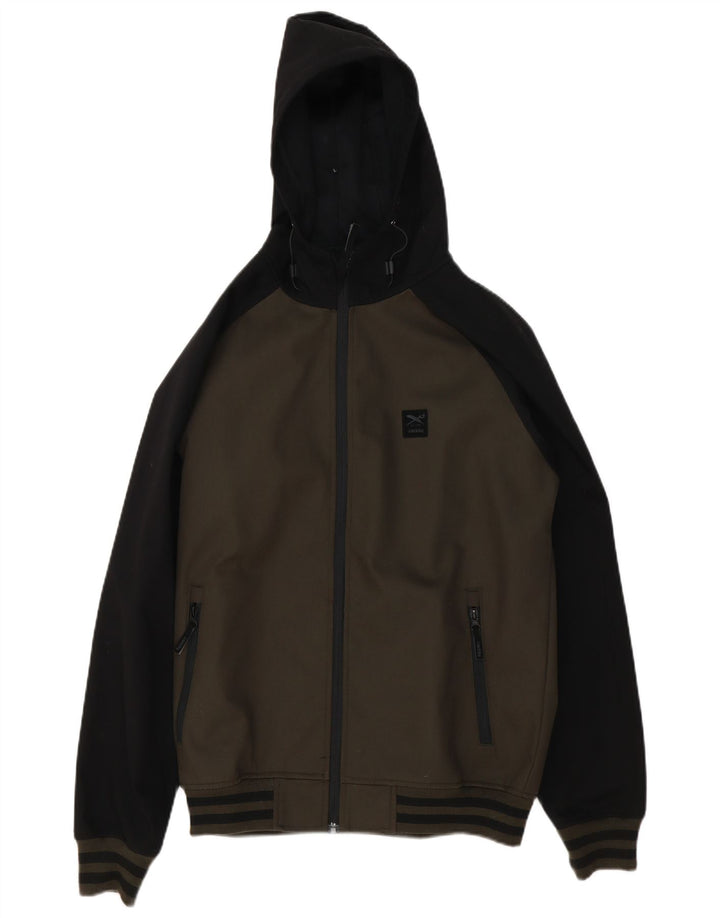 Iriedaily Mens Bomber Jacket UK 38 Medium Khaki Colourblock Polyester