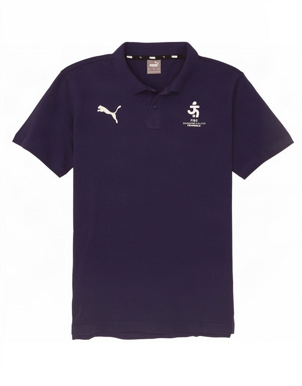 Puma Mens Polo Shirt Medium Navy Blue Cotton