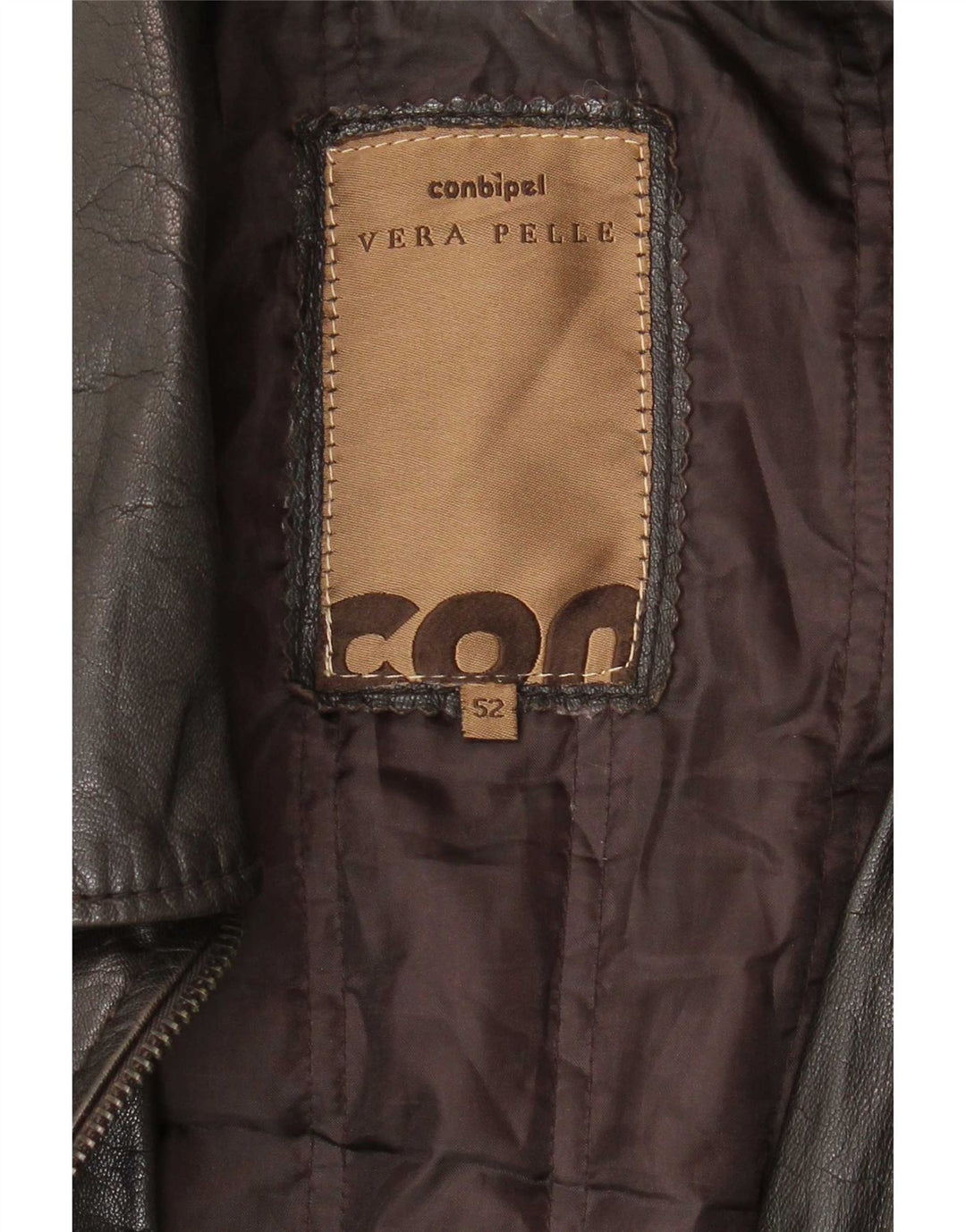 Conbipel Mens Leather Jacket IT 52 Large Black
