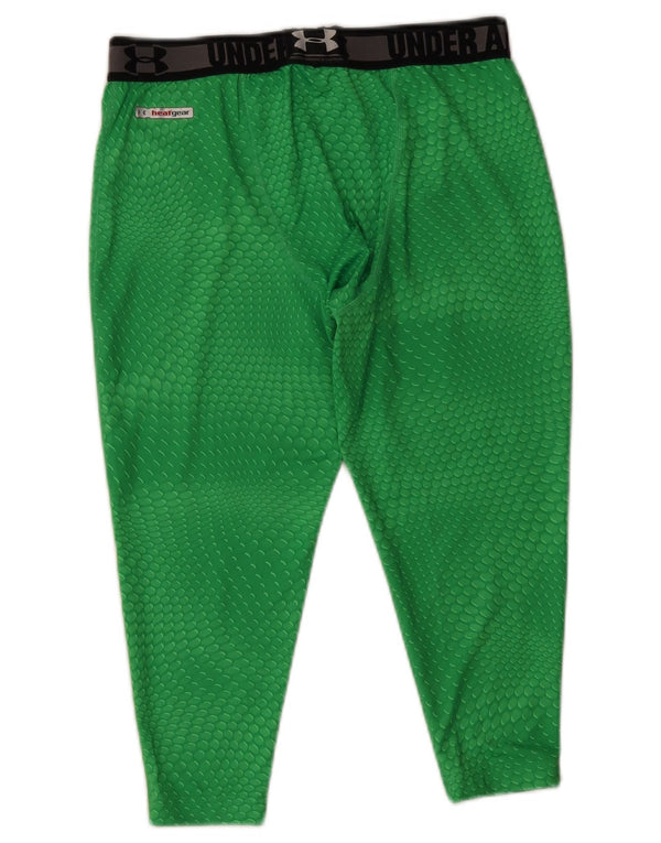 Under Armour Mens Heat Gear Graphic Leggings Large W30 L18 Green Spotted