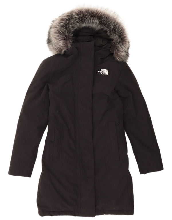 THE NORTH FACE Womens Oversized Hooded Padded Coat UK 6 XS Black Nylon