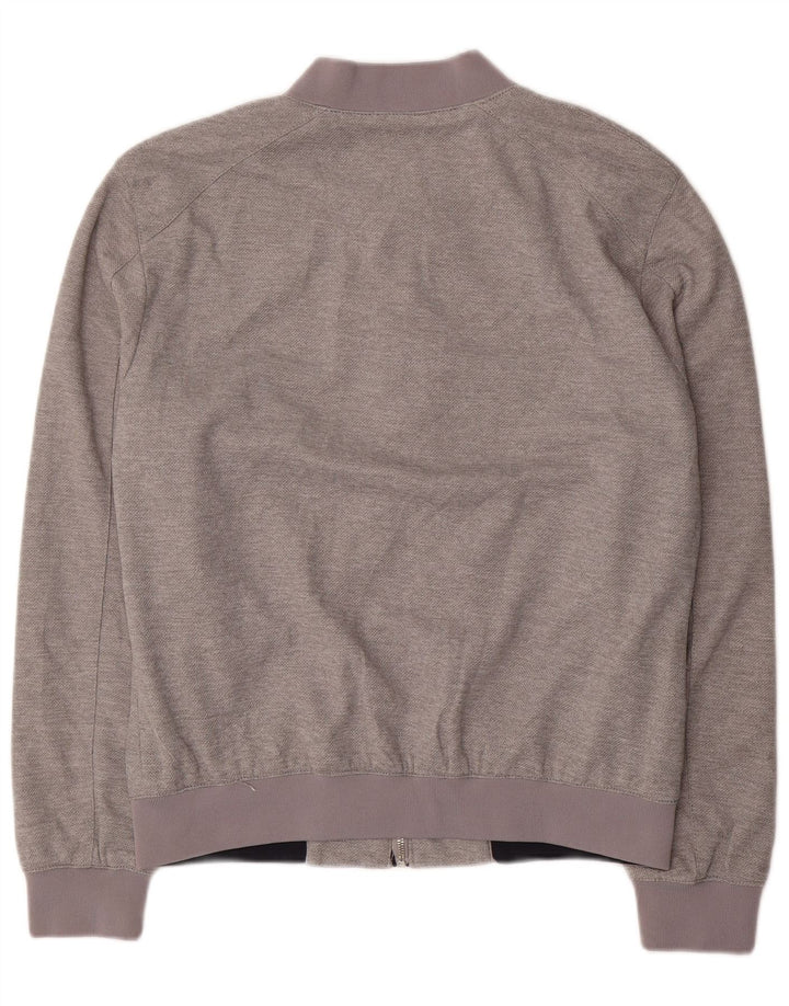 Zara Mens Bomber Jacket UK 40 Large Grey Polyester