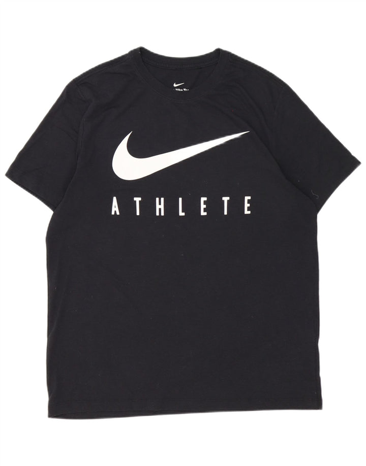 Nike Mens Dri Fit Graphic T-Shirt Top Large Black Polyester