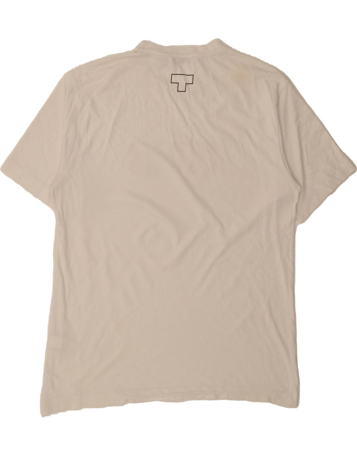 ZARA Mens Graphic T-Shirt Top Large White Cotton Vintage Zara and Second-Hand Zara from Messina Hembry 