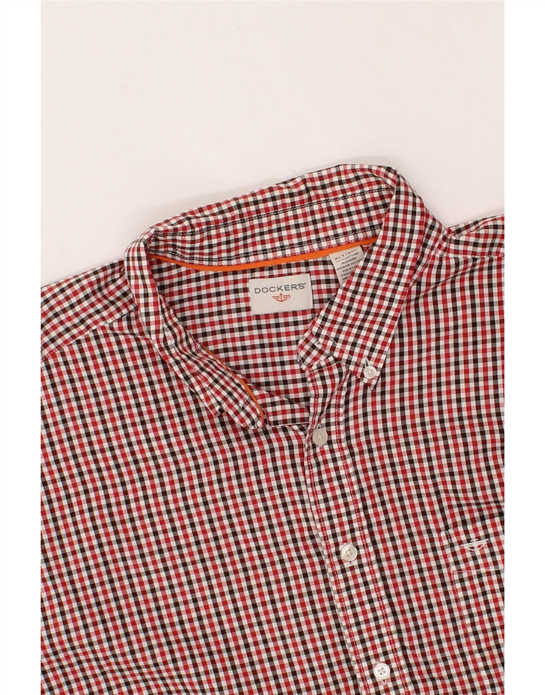 DOCKERS Mens Big & Tall Shirt XL Red Check Cotton Vintage Dockers and Second-Hand Dockers from Messina Hembry 