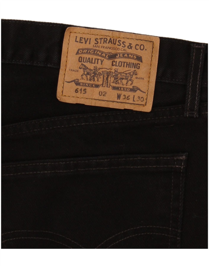 Levi's Mens 615 Straight Jeans W36 L30 Black Cotton