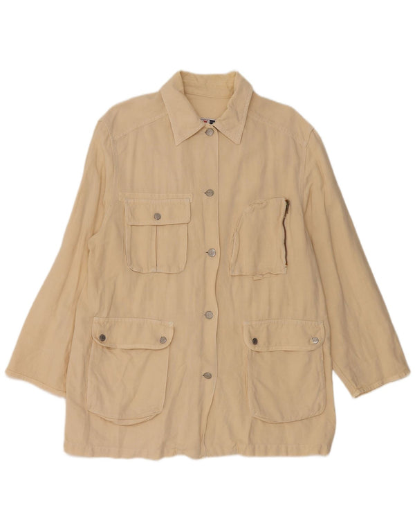 New Penny Womens Utility Jacket IT 44 Medium Beige Linen