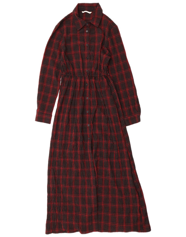 CARRERA Womens Maxi Shirt Dress UK 10 Small Grey Check Polyester