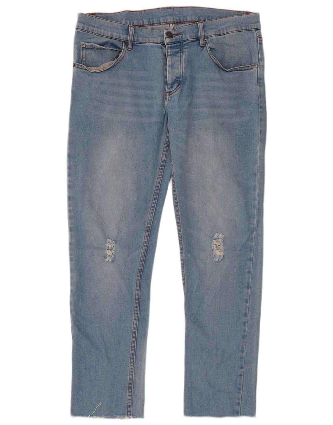 CHEAP MONDAY Mens Distressed Slim Jeans W32 L28 Blue Cotton