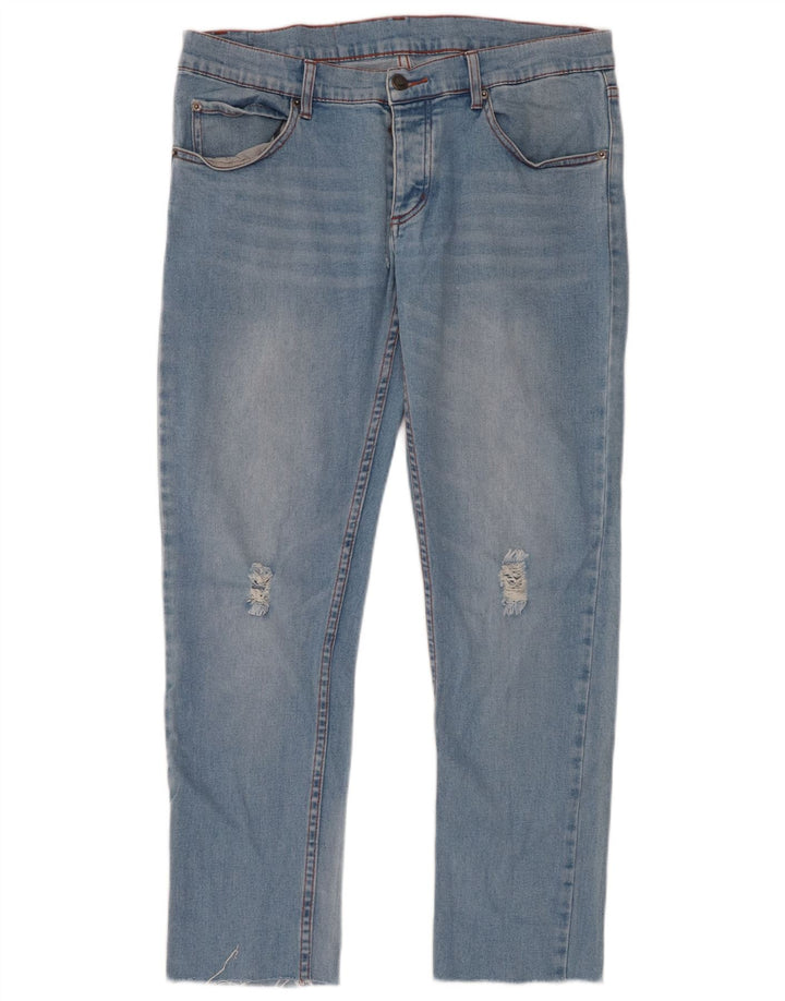 CHEAP MONDAY Mens Distressed Slim Jeans W32 L28 Blue Cotton