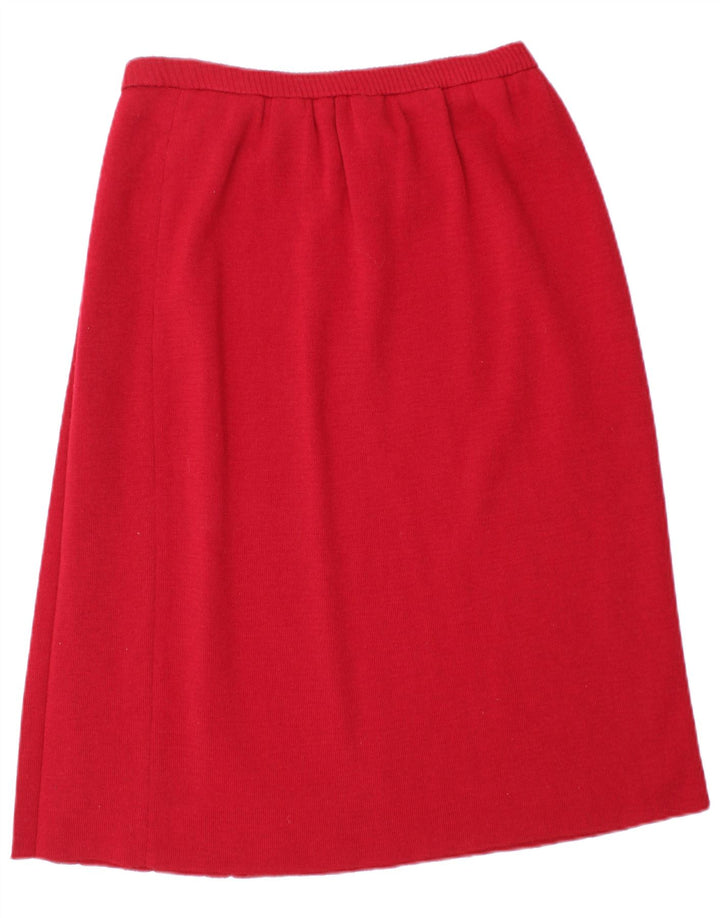 VINTAGE Womens A-Line Skirt W30 Medium Red Polyamide