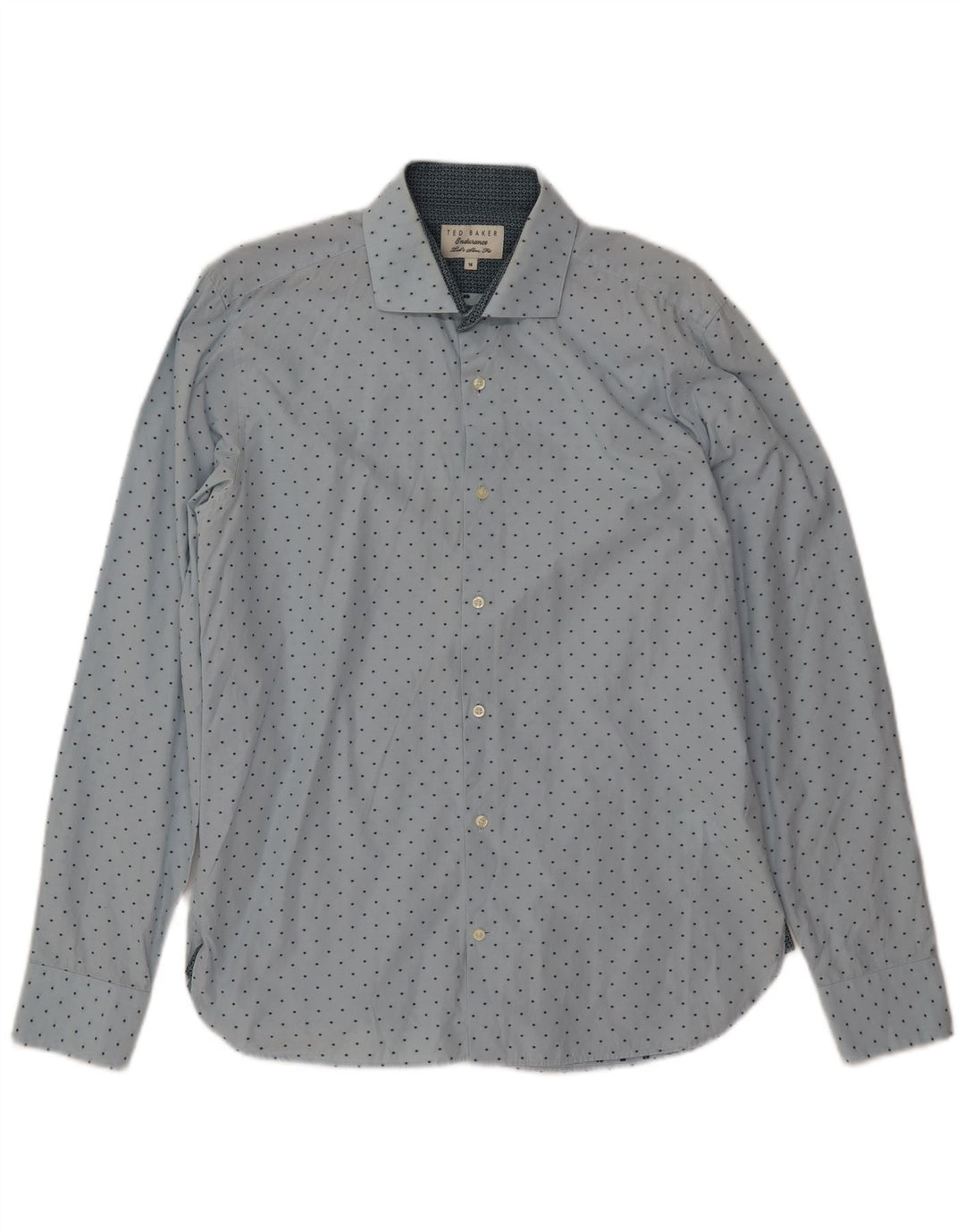 TED BAKER Mens Slim Fit Shirt Size 16 Large Blue Polka Dot Cotton