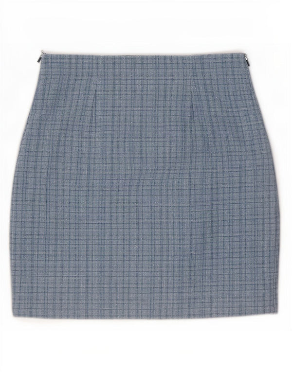 Guess Womens Mini Skirt UK 10 Small W28 Blue Check Polyester